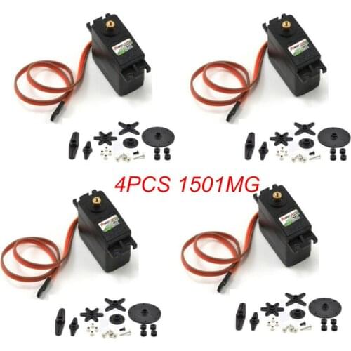 4pcs Power HD High-Torque 60G Standard Servo 1501MG ALL Metal Gear 17KG 0.14 sec 1501