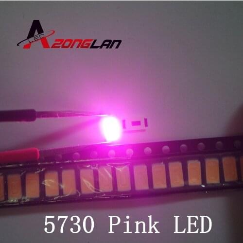 4000pcs Chip 5730 5630 Pink LED Diode Surface Mount SMT Beads LED Light-Emitting Diode Lamp High Brightness 800-1000mcd Light