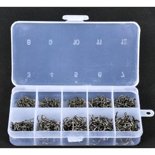 Free Shipping 500pcs In One Set High Carbon Stainless Fishing Hooks Japaness Yisini Brand Fishing Geer Accessories Tackle