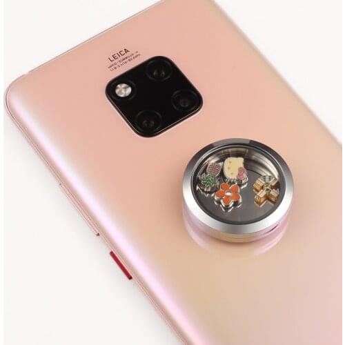 Boshi Jewelry Stick Floating Locket For Cellphone 30mm Stainless Steel Glass Living Memory Locket Stone Storage Box 3M Include
