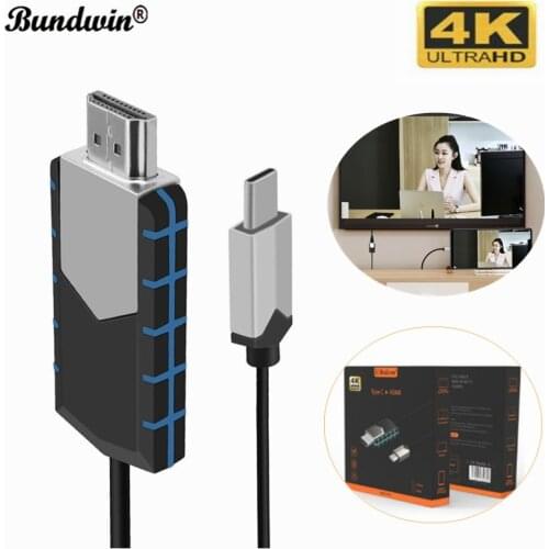 Bundwin 4K Full HD Type-C to HDMI Cable TC03 Instant Projection Connect Cell Phone to TV/GPS Navigation TV Stick
