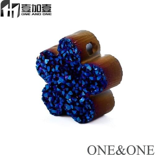EYIKA beads for jewelry making 10 pcs/lot Wholesale Fashion natural druzy stone beads flower/Plum blossom 12x12mm have drilling