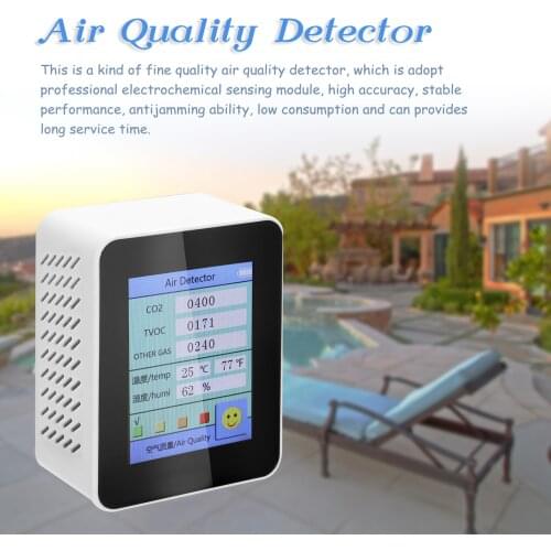 Household Air Quality Detector CO2 Tester with Carbon Dioxide TVOC Value Electricity Quantity Temperature Humidity Display
