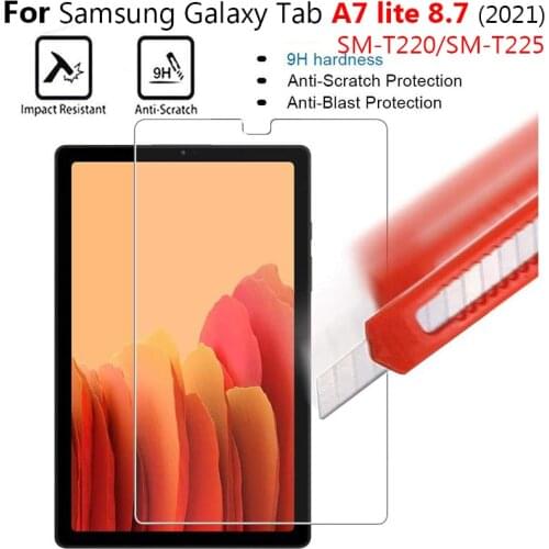 For Samsung Galaxy Tab A7 Lite SM-T225 T220 8.7inch Screen Protective Film Anti-Scratch 9H Hardness Tablet Tempered Glass 2021