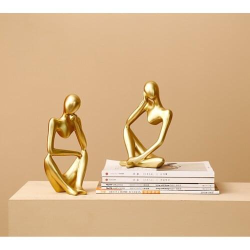 Forgetive Resin Statues Creative Abstract Thinker People Sculptures Miniature Figurines Craft Office Home Decoration Accessories