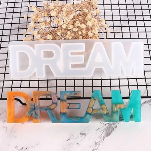 "Dream" Letter Epoxy Resin Molds Mixed Style Silicone Casting Molds for Diy Jewelry Making Findings Supplies Accessories