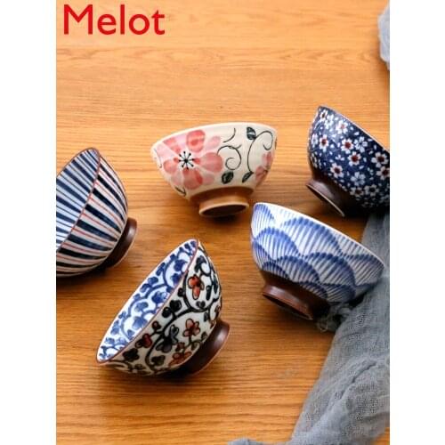 Personality Creative Japanese Tableware Beautiful Single Ceramic Bowl Rice Bowl Eating Bowl Separate Household