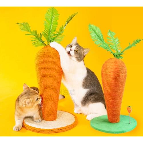 Pet Toys Cat Scratching Board Scratching Post Carrot Shape Cat Scratcher Tree for Cats Climbing Indoor Claws Care Sisal Rope