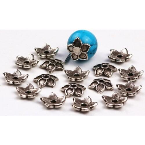 8mm Antique Silver Flower Bead Caps With Zinc Alloy End Caps For Jewelry Making Bracelet Accessories Findings DIY 300pcs