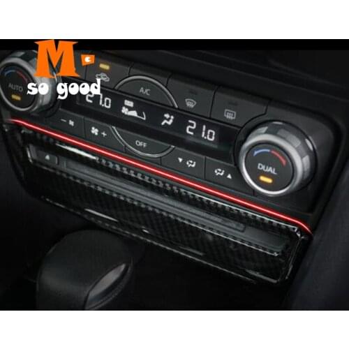 Panel Cover Trim Shell Interior Accessories ABS Carbon Fiber for Mazda 3 Axela 2017 2018 Car CD Plates Air Conditioning Switch