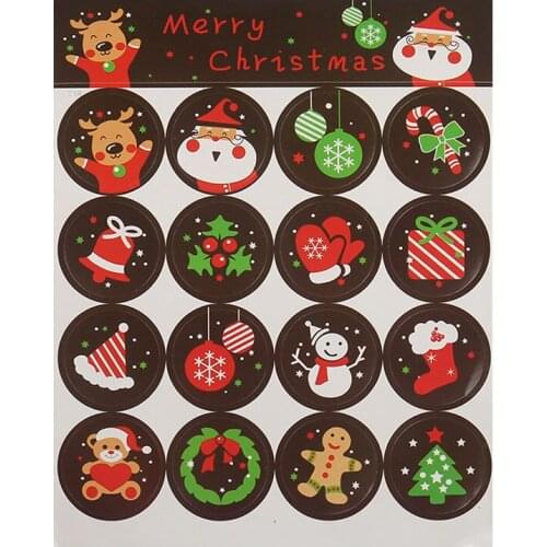 Christmas Gift Stickers Merry Christmas Advent Paper Stickers Multifunctional DIY Gift Packaging Labels For Home Party Gifts
