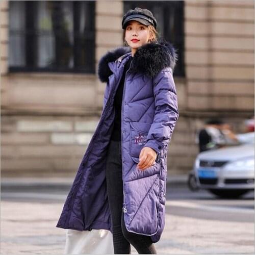 New Winter Jacket Women Long Down cotton Women Parka Big Fur Collar Hooded Womens Coats Outerwear casaco feminino 5XL Z252