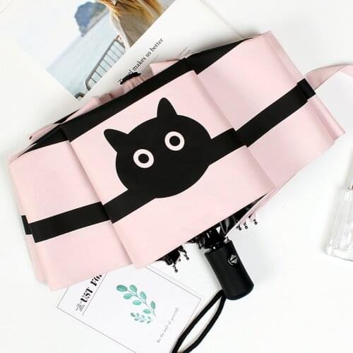 Fully automatic umbrella female rain and sun dual-use folding sun umbrella sunscreen anti-ultraviolet girl heart ins