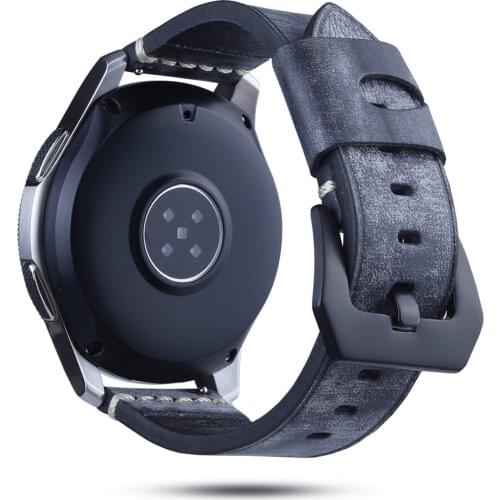 22mm Strap Genuine Leather Watch Band for Samsung Galaxy Watch 46mm/Gear S3 Replaceable Bracelet for Huawei Watch GT GT 2 46mm