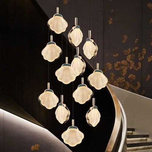 Smart Plug-In Nordic Loft Chandelier Home Decoration Apartment Bedroom Led Ceiling Acrylic Spiral Staircase DecorationChandelier