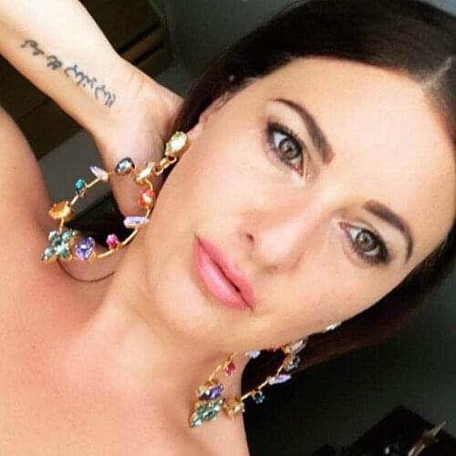 Boutique New Multicolors Crystal Drop Dangle Earrings For Women Fashion Jewelry Simple Girls' Statement Earrings Accessories