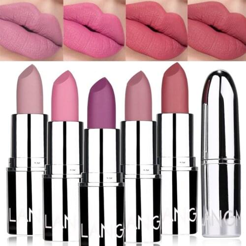Waterproof Velvet Matte Lipstick Sexy Nude Lipsticks Long Lasting Non-stick Make Up Moisturizing Lipstick Cosmetics 8 Colors