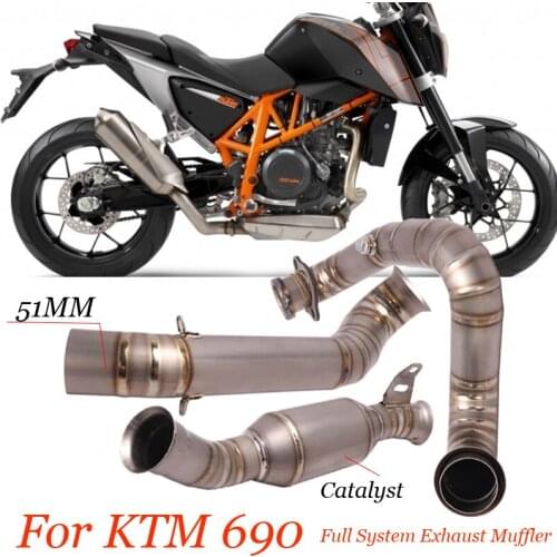 Motorcycle Exhaust Modified Titanium alloy Link Pipe Eliminator Exhaust Moto Escape Enhanced Slip For 690 DUKE 690 Full System