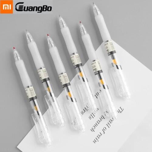 Xiaomi Youpin Guangbo 12pcs Retractable Gel Pen Black Ink Soft Rubber Grip 0.5mm Bullet Writing Ballpoint Pen For Office School