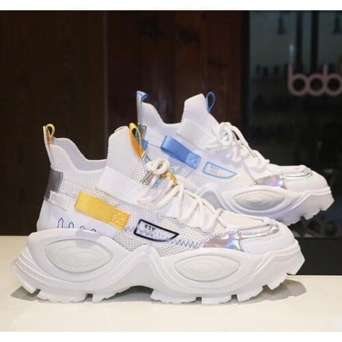 Women Casual Sneakers Ladies Slip On Platform Shoes Girls Sport Sneakers Female Brand Chunky Sneakers Soft White Shoes Trainers