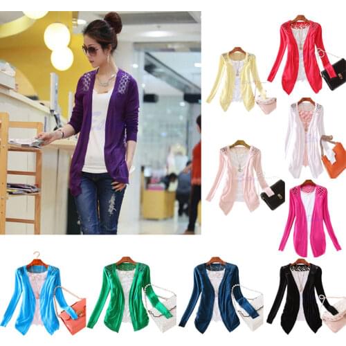 C5AF Hot Women Sweet Lace Candy Crochet Knit Blouse Top Coat Cardigan Shirt Sweater