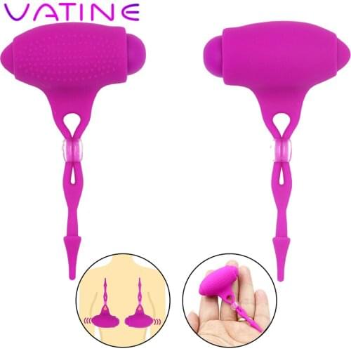 VATINE 1Pair Vibrating Nipple Clamp Nipple Stimulation Clitoris Stimulator Breast Enlargement Breast Massage Nipple Clip