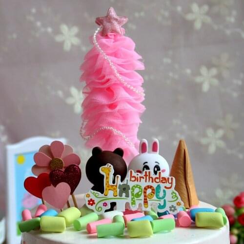 1PC Xmas Tree Cupcake Toppers New Year Party Ornaments Birthday Cake Decor Merry Christmas Birthday Cake Topper