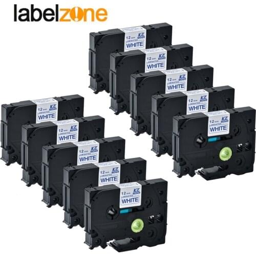 10Pcs 12mm*3m Tze-fa3 Fabric Iron Labels Tapes Compatible Brother P Touch Printer Tze Fa3 Tz-fa3 Tz Fa3 Blue on White Tze Tapes