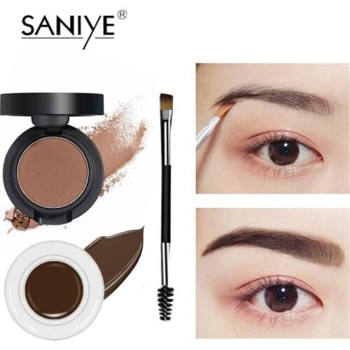 2 In1 SANIYE Eyebrow Cream Eyebrow Enhancers With Brush Natural Quick-drying Eyebrow Cream With Eyebrow Brush Cream TSLM1