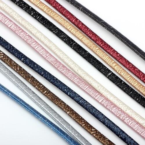 5*2.5mm 2yards/lot Flat double-sided PU leather Rope Cords For European style DIY Necklace Bracelet choker Jewelry Making