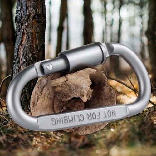 4pcs/lot Camping Climbing accessories Travel Kit Equipment Survival Hook Aluminum D-ring Locking Carabiner Light but Strong