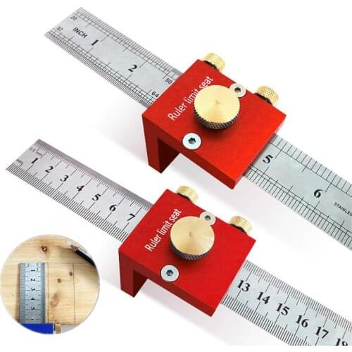 45/90 Degree Angle Scribe Adjustable Line Ruler Multifunction Marking Gauge Layout Gauge Woodworking Aluminum Measuring Tools