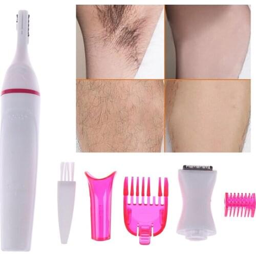 5 In 1 Mini Female Shaver Eyebrow Trimmer Multifunction Electric Epilator Women Face Underarm Hair Removal Tool