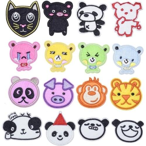 50pcs/Lot Cartoon Anime Embroidery Patches Letters Clothing Decoration Accessories Diy Iron Heat Transfer Applique Patches