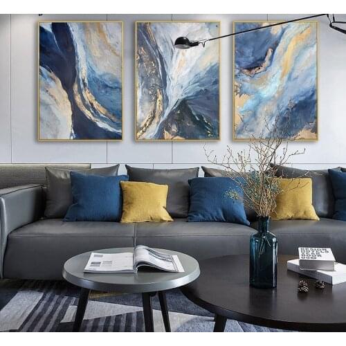 Abstract Home Decor Modern Canvas Painting Big Picture Golden Luxurious Posters and Prints Frameless Wall Art Picture Interior