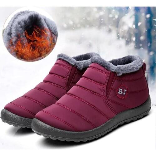 Ankle boots women shoes warm plush classic design winter shoes women snow boots black solid ladies shoe platform dropshipping