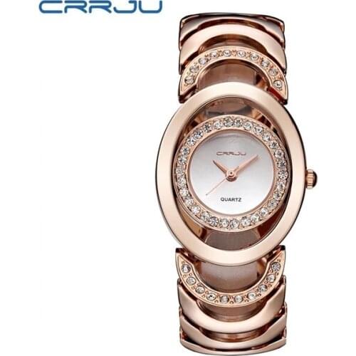 CRRJU Watch Women 2201 Fashion Stainless Steel Hot Sale Ladies Watches For Girls Elegant Bracelet Diamond Wristwatches Relogio