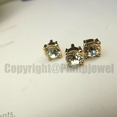 DIY handmade wholesale shirt sweater crystal stone sewing on metal shank button 7mm sized 30pcs lot free shipping