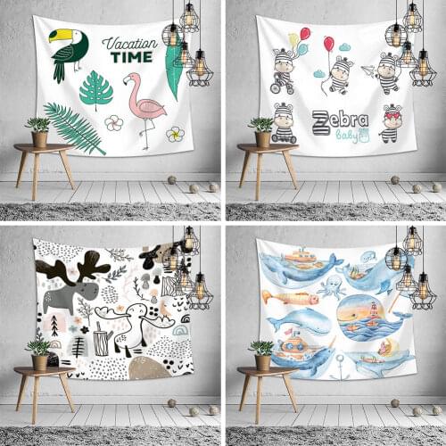 Animal Printing Tapestry Wall Hanging Cute Cartoon Animal Tapestry Polyester Home Decoration Tapestry Wall Hanging tapiz