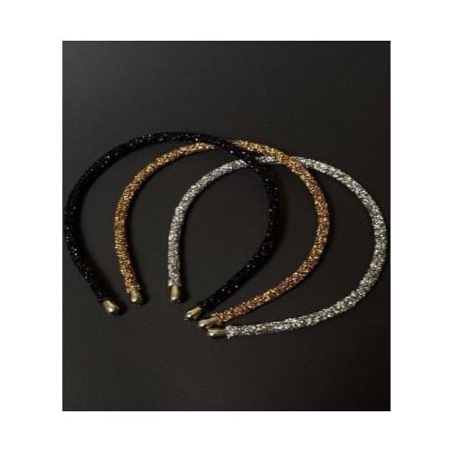 Kadın Siyah Altın Ve Gümüş Renk Kristal 3'lü Işıltılı Günlük Kullanıma Uygun Taç Seti Saç Aksesuarı Seti