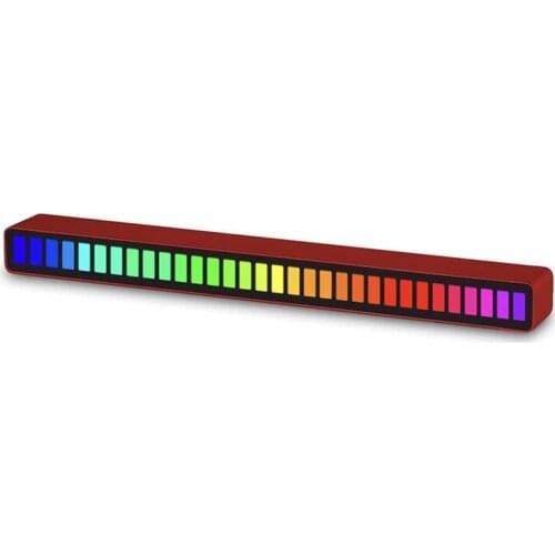 Top 32 Bit Music Aluminum Metal Bar Voice Sound Control Audio Spectrum RGB Light LED Display Rhythm Pulse Colorful Signal