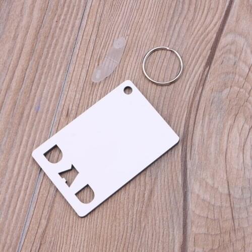 MDF Blank Keychain with Key Ring Double-Side Printed Heat Transfer Keychain for Christmas Valentine Graduation Present T3EF