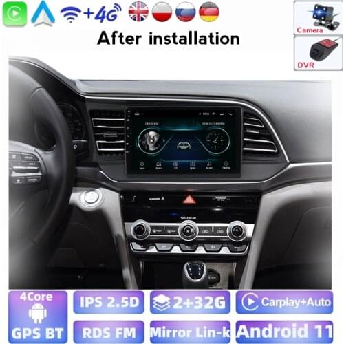 WiFi Android 2G+32G For HYUNDAI ELANTRA Avante 2016 2017 2018 2019 2020 Multimedia Stereo Car DVD Player Navigation GPS Radio
