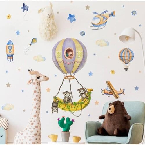 Cartoon Kids Rooms Wall Stickers Home Living Room Backdrop Decals Wallpaper Boys Girls Bedroom Decor DIY Mural