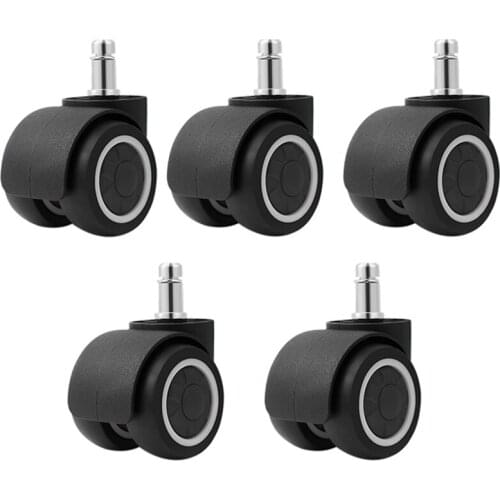 5PCS TPR Soft Rubber 2 Inch Universal Mute Wheel Office Chair Caster Replacement Swivel Rubber Caster Furniture