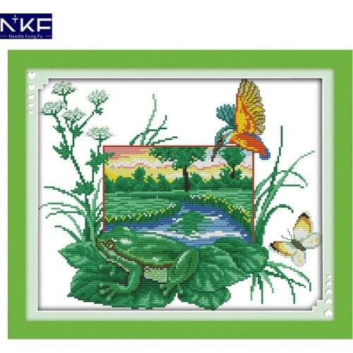 NKF Ecological Chain Animal Pattern Handmade Craft Needlework Cross Stitch Embroidery Kit Cross Stitch for Home Decor