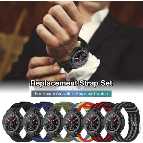 2020 New Watch Band Classic Premium Canvas Replacement Wristband Waterproof Sports Band Strap For Amazfit T-Rex Smart Enjoyment