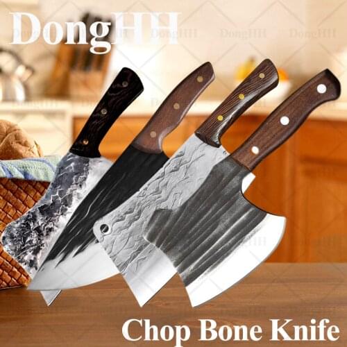 Butcher Knife Stainless Steel Bone Chopping Kitchen Knife Chef Handmade Professional Bone Chop Knife Multifunctional