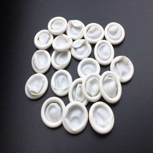 200pcs Disposable Anti Static Rubber Latex Finger Cots Eyebrow Extension Gloves Practical Off Eyelash Extension Tool Accessories