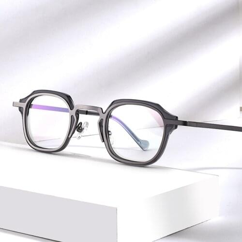 Vintage Alloy Glasses Frame Men Luxury Brand Designer Prescription Myopia Optical Acetate Eyeglasses Frame Women Polygon Eyewear